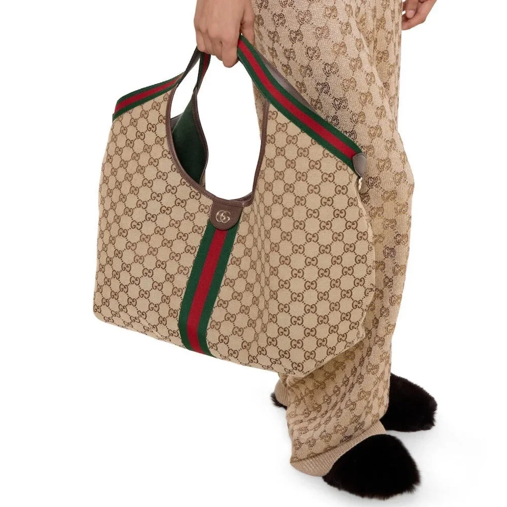 Gucci Giglio Large Tote Beige Canvas Bag - Picture 3 of 10
